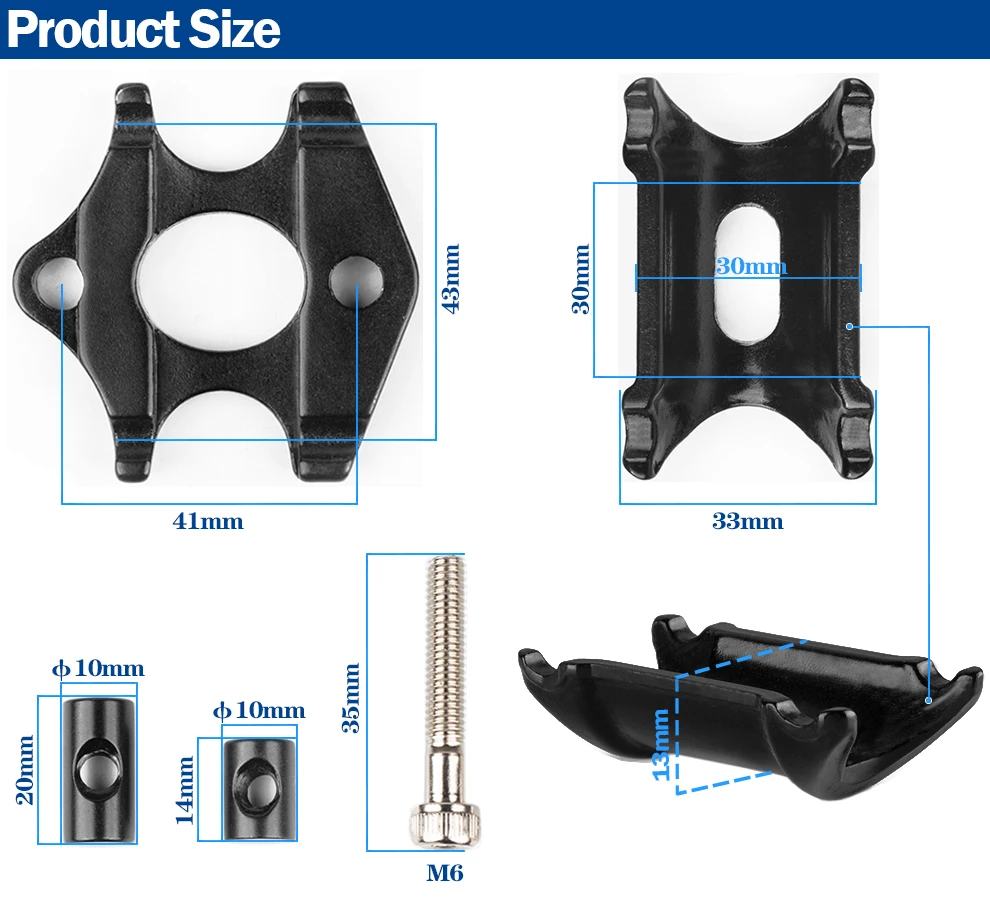 Fahrrad Sattelstütze Kopf Teile Aluminium legierung Fahrrad Sattelstütze Reparatur zubehör geeignet für 7*7mm Rundbogen Fahrrad Sattel adapter – Detail 2