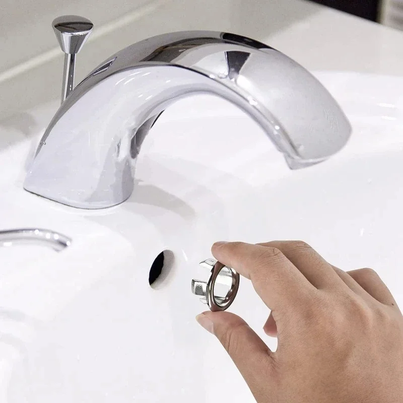 Faucet Sink Overflow Cover Basin Trim Bath Sink Hole Round Overflow Drain Cap Cover Bathroom Hollow Wash Basin Drain Strainers sink drain strainer,basin drain cover,sink hole cover