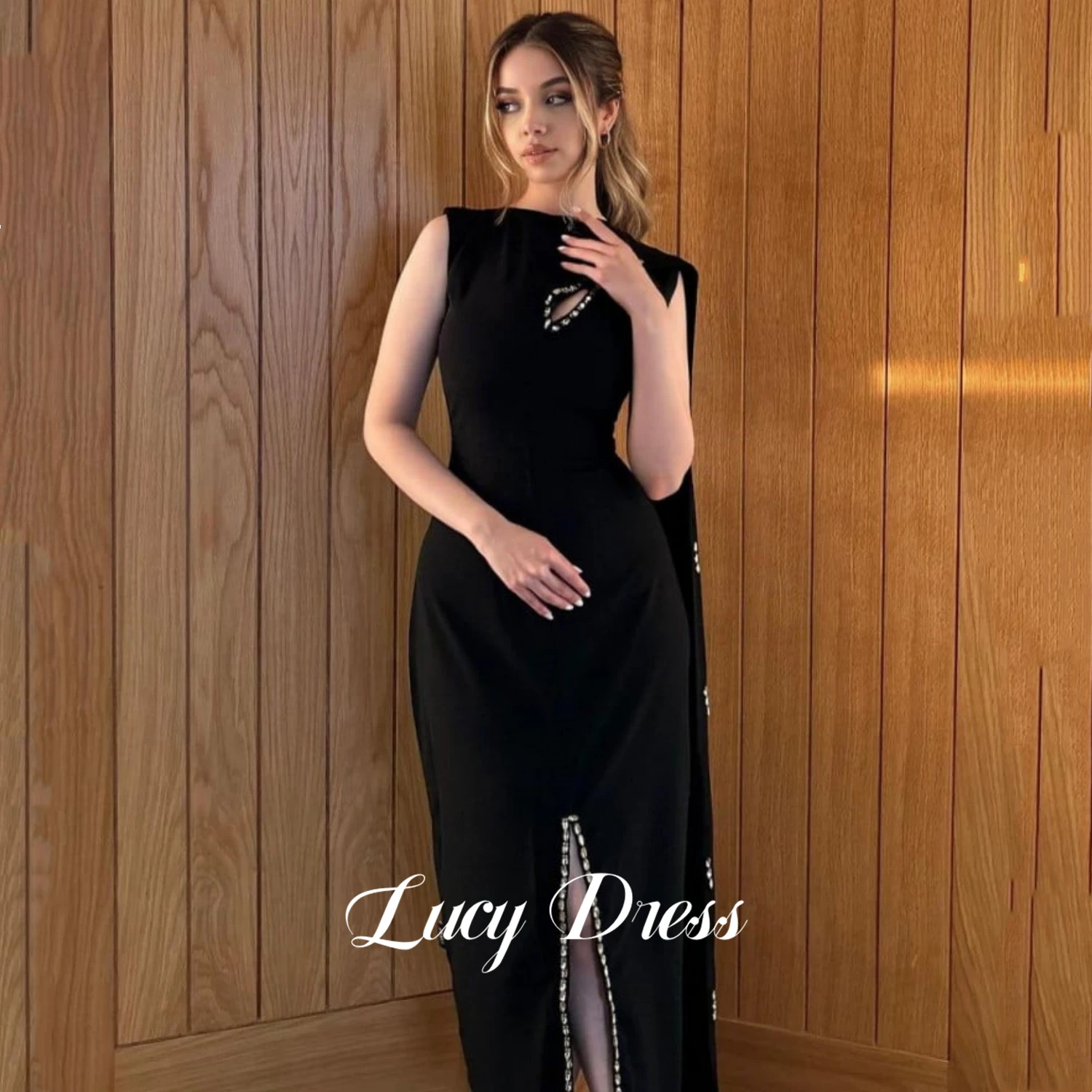 

Lucy Mermaid Graduation Dress Party Evening Elegant Luxury Celebrity Black Slit Luxurious Women's Evening Dresses Women 2023