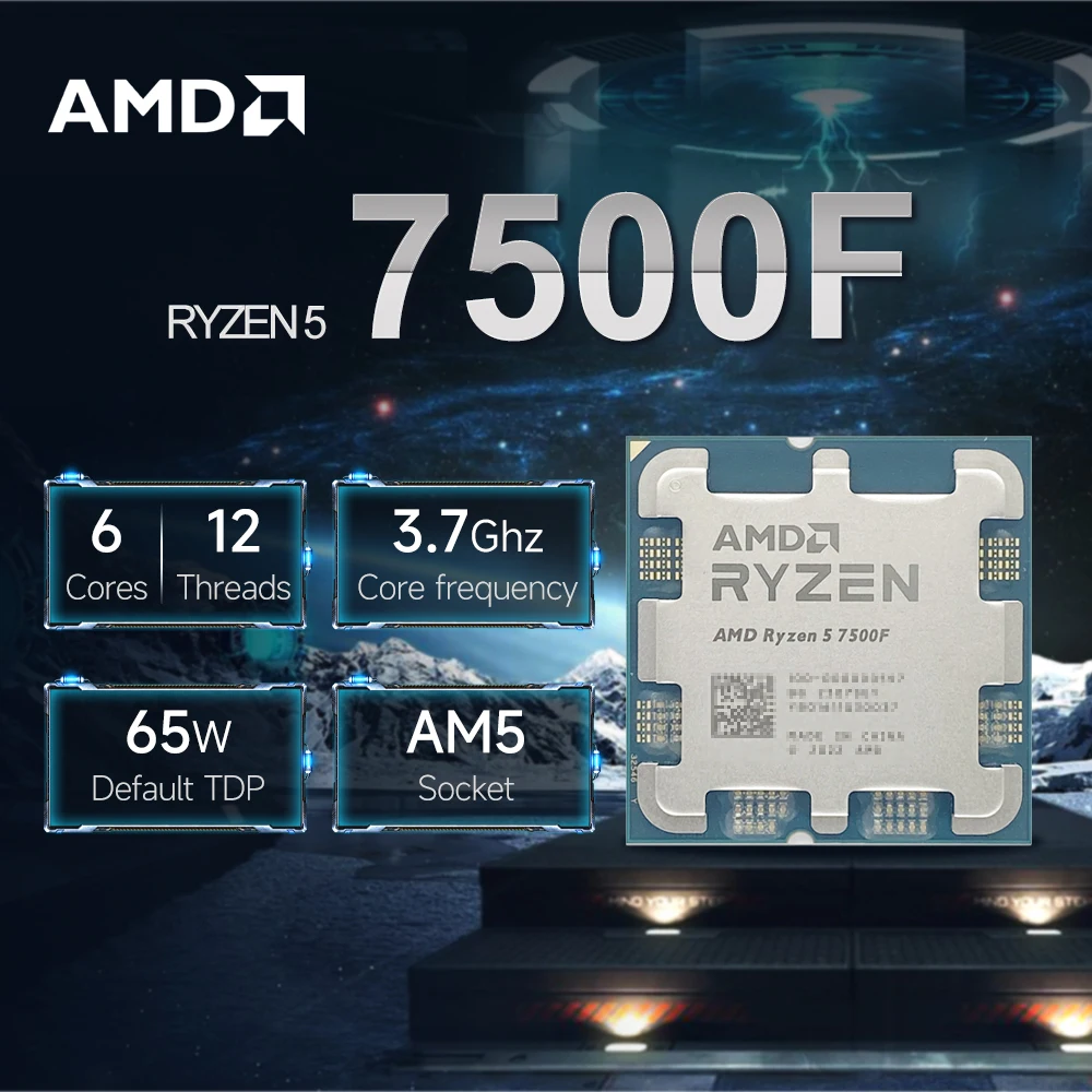 AMD Ryzen 5 7500F 6-Core 12-Thread CPU AM5 65W