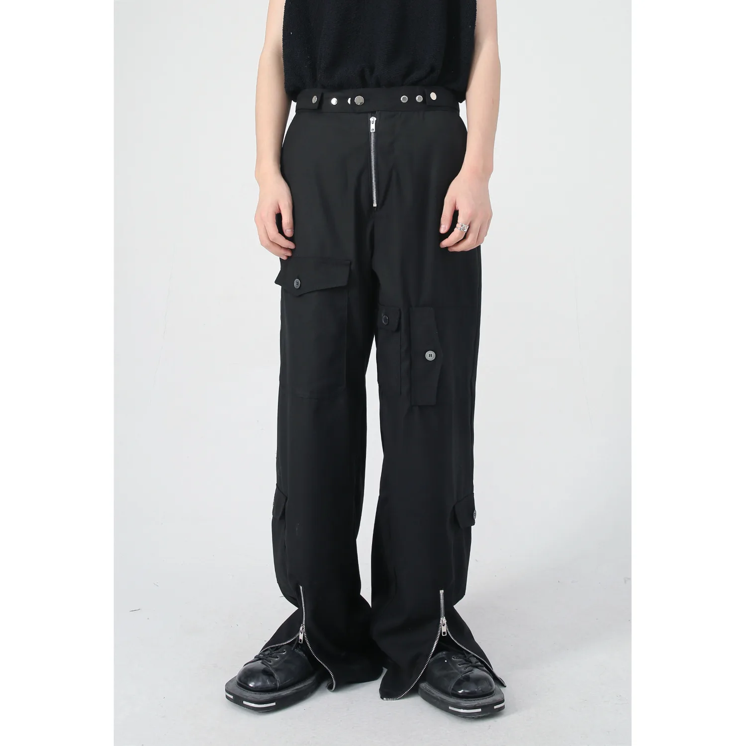 

2022 New Men Women Clothing Yamamoto Style High Sense Multi Pocket Loose Straight Casual Pants Plus Size Costume 27-46