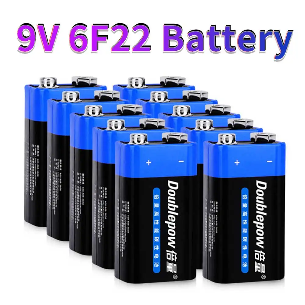 Disposable Battery 10PCS 9V 6F22 Carbon Dry Batteries for Multimeter