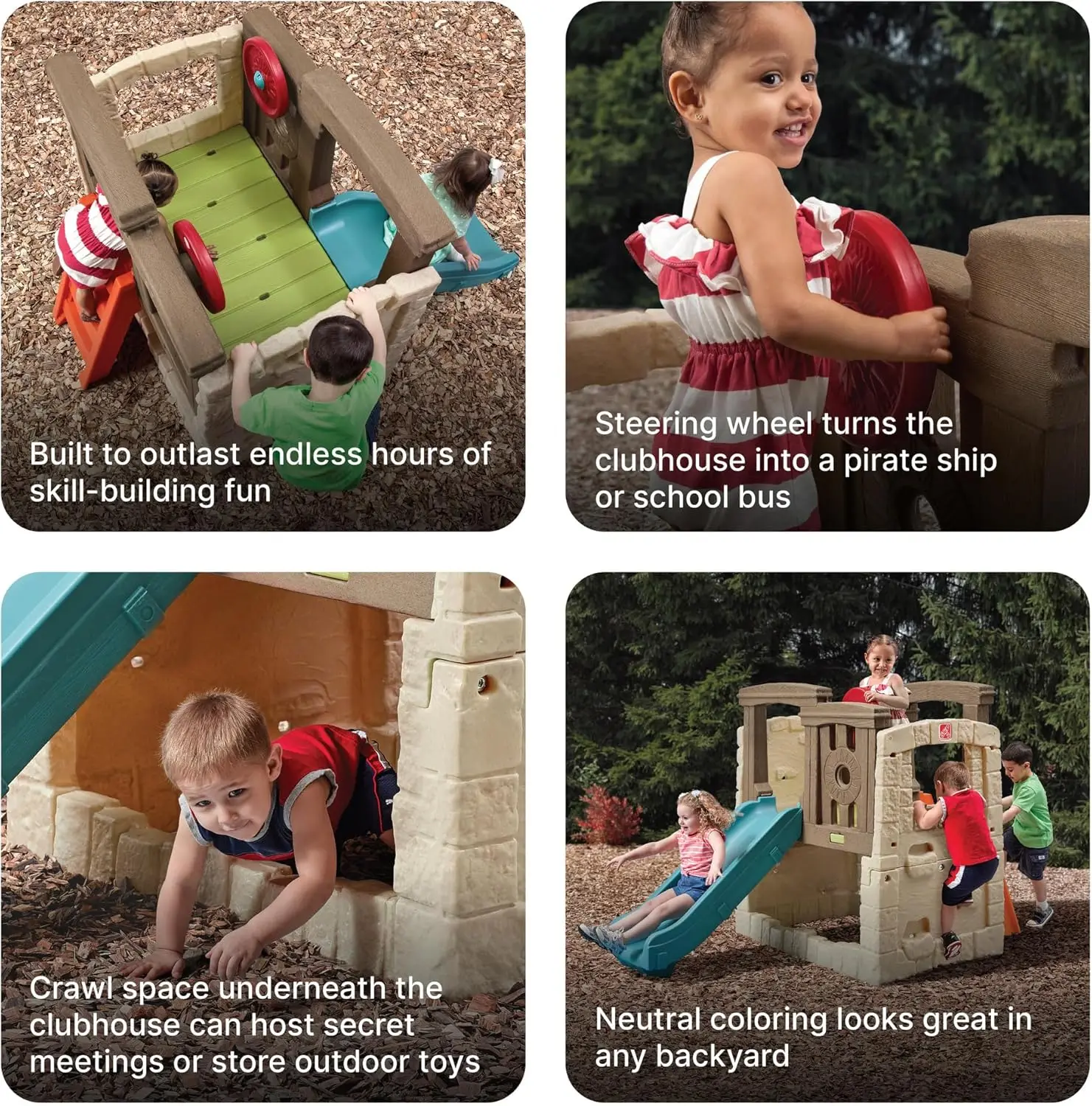 Woodland Climber II Kids Playset, Ages 2 &ndash;6 Years Old, Toddler Slide and Climbing Wall, Outdoor Playground for Backyard, Sturdy