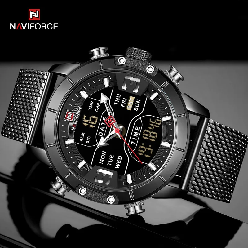 

NAVIFORCE Watches for Men Fashion Business Waterproof Big Dial Day and Date Display Quartz Steel Strap Watches Relogio Masculino