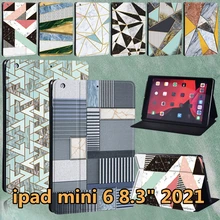 

For IPad Mini 6 A2567 A2568 A2569 Case Funda Apple Ipad Mini 6 2021 8.3" Leather Shape Pattern Full Coverage Protective Cover