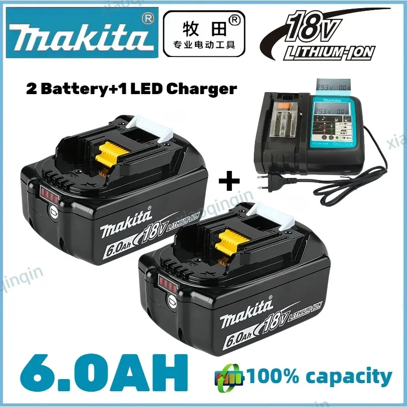 

Official Original Makita 18V 6.0Ah li-ion battery BL1830B BL1850B BL1860B BL1815 for Makita 18V power tools battery replacement