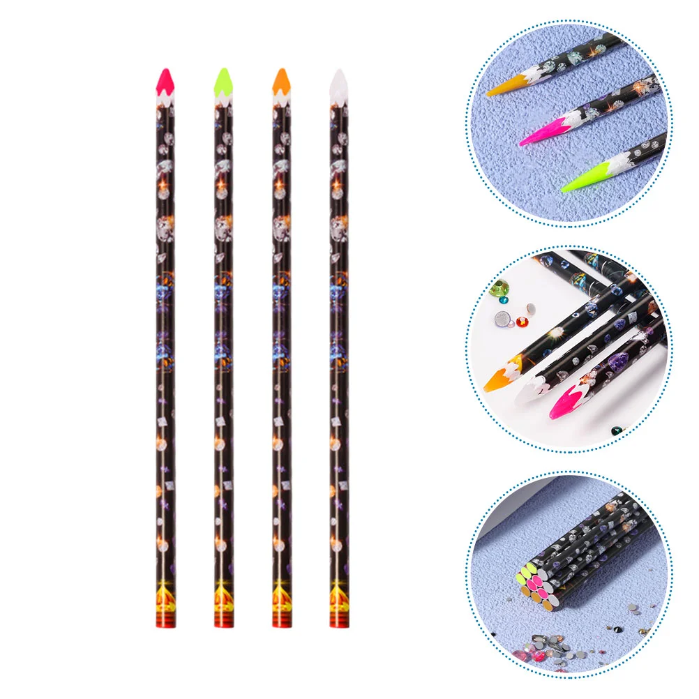 4pcs Nail Diamonds Picking Pens Manicure Rhinestone Picker Pens Manicure Tools rhinestones picker tool 2