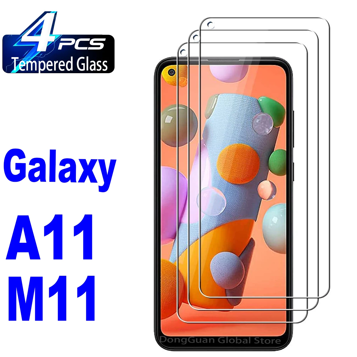 

2/4Pcs High Auminum Tempered Glass For Samsung Galaxy A11 M11 Camera Punch Screen Protector Glass Film