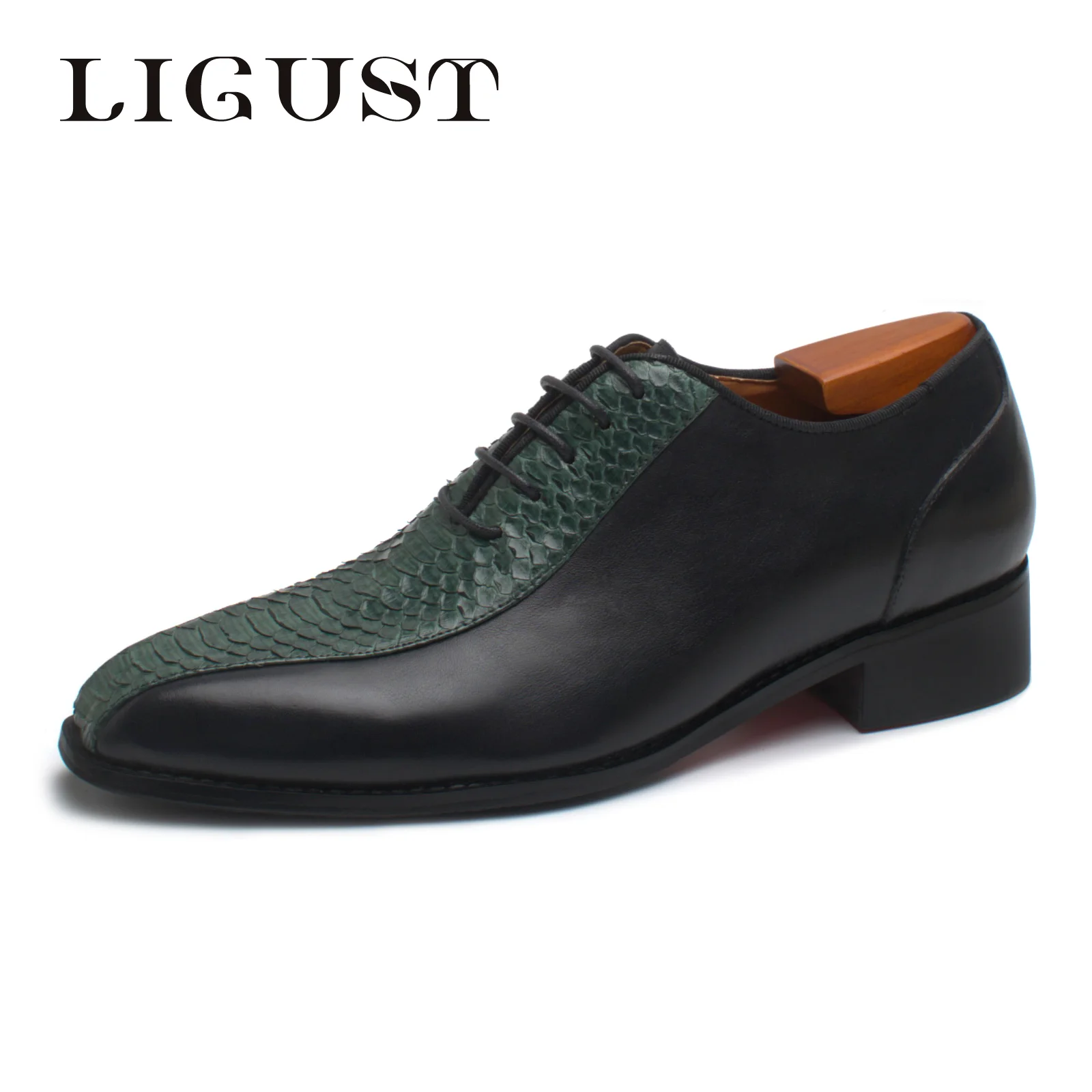 

LIGUST High Quality Leather Casual Shoes Flat Non-slip Breathable Business Office Black Shoe Fashion Wediding Comfortable Shoes