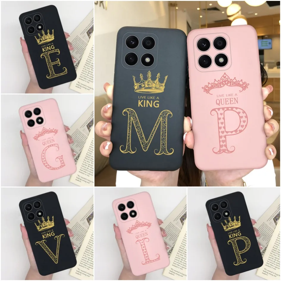 Custodia Per Telefono Per Huawei Honor X8A X7A X 8A X 7A Coque Cover Morbida In Silicone Lettere Corona Per Honor X8A X7A X 8 A X 7 A Fundas