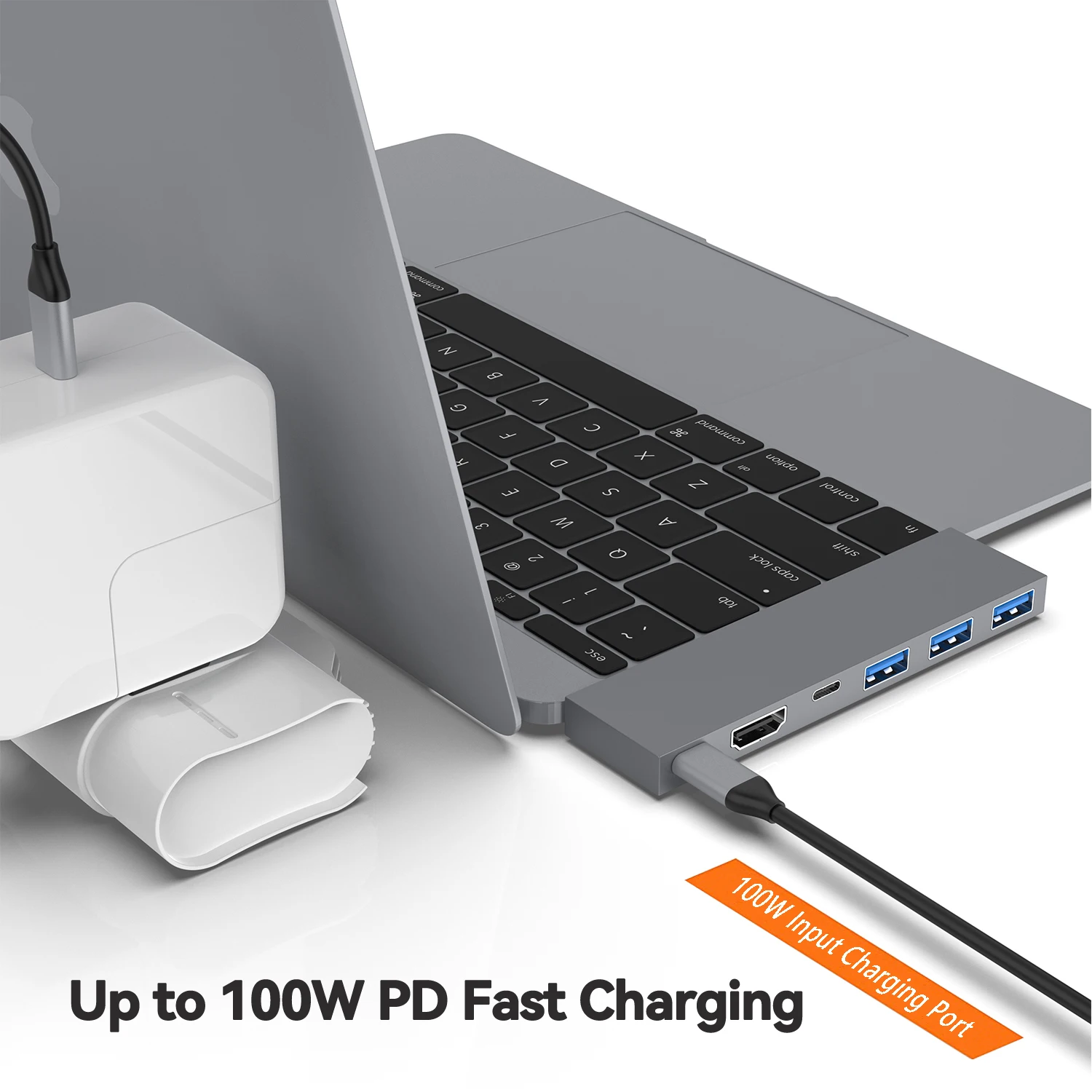 Tebe Dual USB-C Hub 6 IN 2 Type-c to 4K HDMI-Adapter Thunderbol USB C Multi USB 3.0 Fast PD Charging Splitter for Macbook Lenovo 4