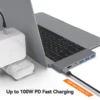 Tebe Dual USB-C Hub 6 IN 2 Type-c to 4K HDMI-Adapter Thunderbol USB C Multi USB 3.0 Fast PD Charging Splitter for Macbook Lenovo 4