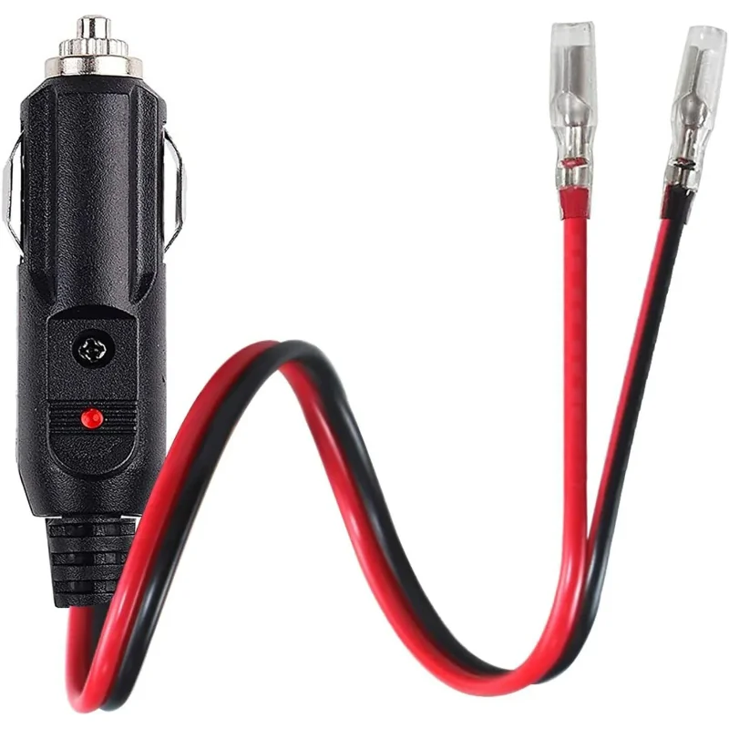 2팩 12V 퓨즈형 교체용 시거잭 플러그 16AWG 연장 코드(LED 라이트 포함) 자동차/트럭용 자동차 액세서리