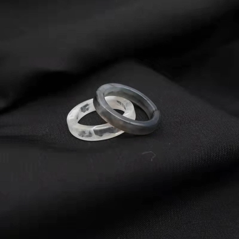 Stile moda 2025 2x resina acrilica colorata Y2K accessori moda, ventagli, regali fai da te, anelli, gioielli, anelli semplici_voghion.com