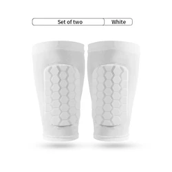 Compact Football Shin Guard Sleeves - Versatile Protection - M (Ivory)