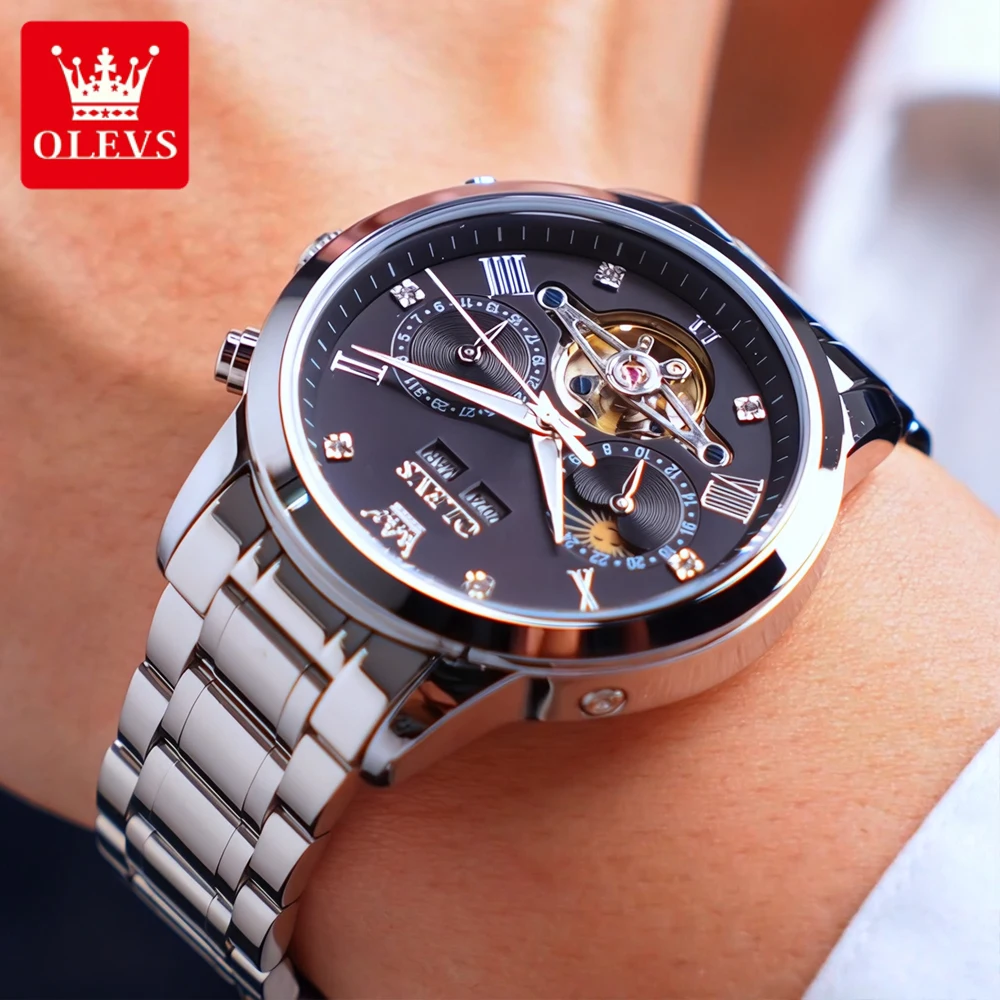 ساعات OLEVS الفاخرة لرجال الأعمال، تقويم حركة دولا...