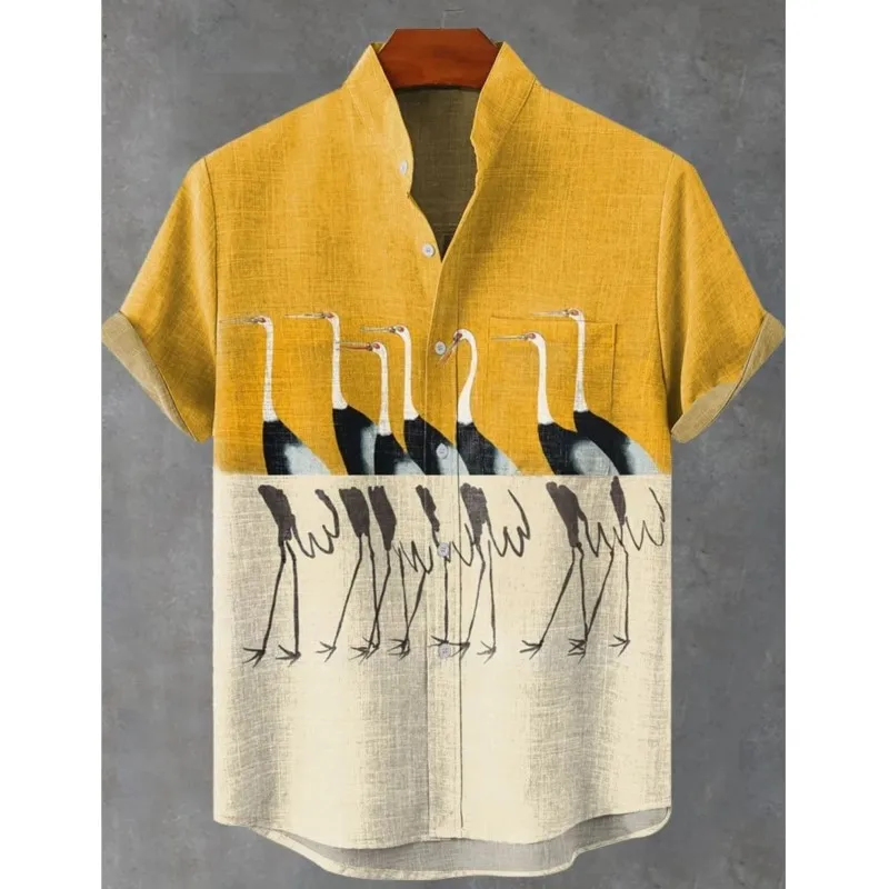 Chemise Bonobos Homme – Chambray, Poissons, Manches Courtes (M)