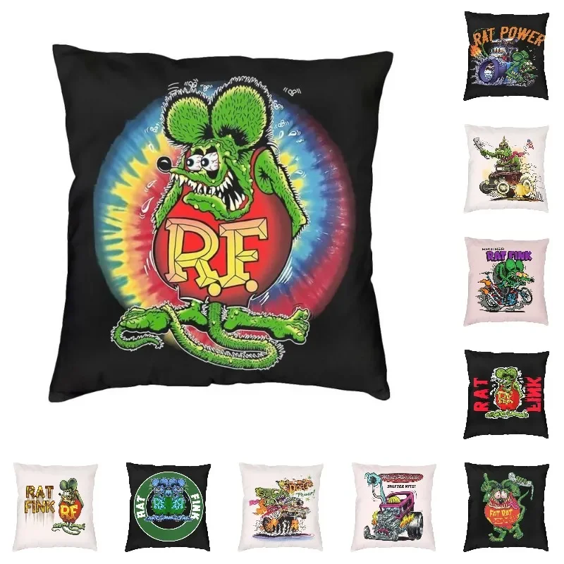 

Modern Rat Fink Stripe Cushion Cover Polyester Comic Cartoon Pillow Case Bedroom 3D Printing Custom Decoration Pillowcase
