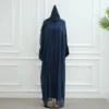 Kimono Cardigan pour Femmes Musulmanes, Robes Abaya Ouvertes Ornées de Diamants, Écharpe, Longue Robe, Robe de Dubaï, Robe Turque, Vêtements Islamiques, Marocain, Eid, Ramadan