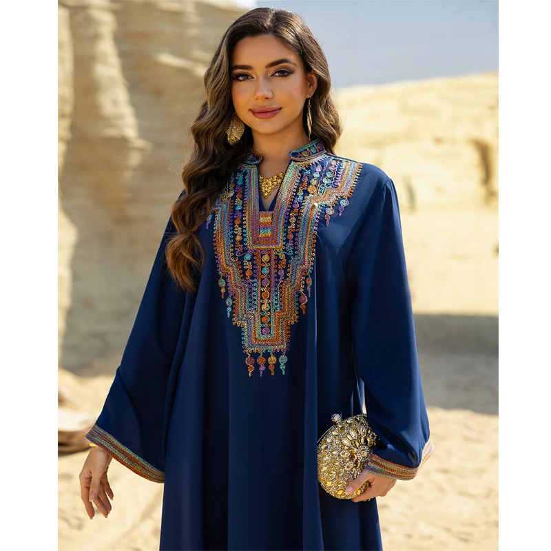 فستان عربي طويل للنساء في الشرق الأوسط، ثوب سفر مط...