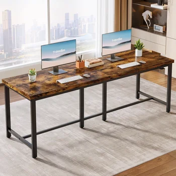 Tribesigns 78.7 inch Double Computer Desk, Extra Long 2 Person Desk Workstation, Large Office Desk Study Writing Table