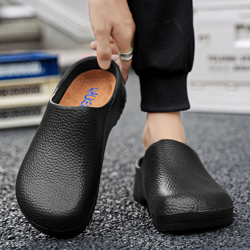Chef shoes Sports slippers Men's Summer Slippers Non-slip Oil-resistant Chef Shoes Kitchen Shoes For Men Nurse Work Shoe Casual EVA Lightweight Soft Clogs