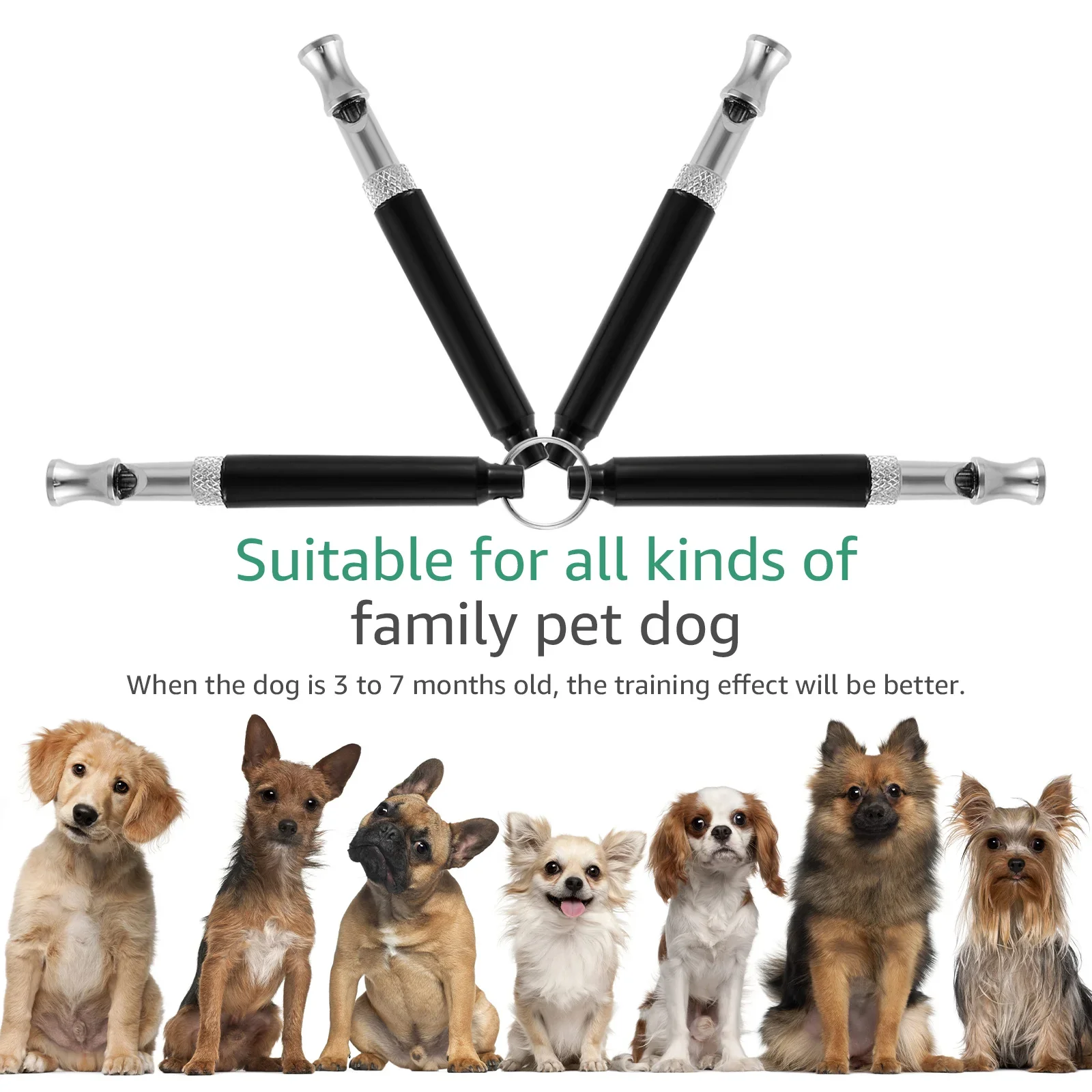 4Pcs Dog Whistle Adjustable Training Ultrasonic Puppy Whistle with Lanyard To Stop Barking Bark Deterrent Control Dog