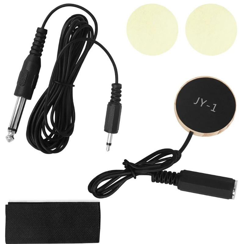 

Guitar Pickup, Piezo Contact Microphone Pickup Transducer Cable Sticker E56D