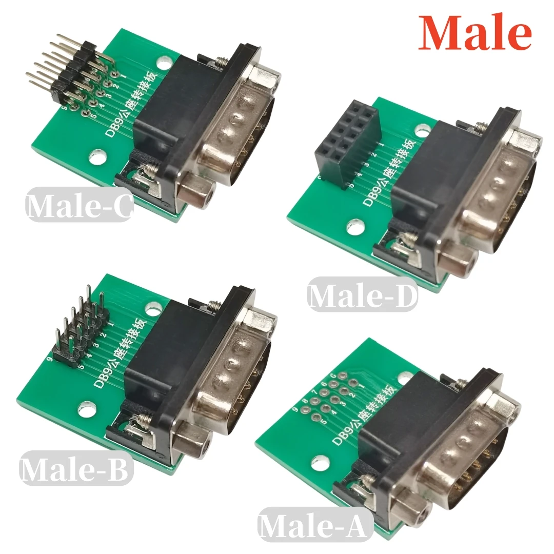 TZW DB9 Male and Female Base Test Board 9P Male and Female Base Adapter Board To 2.54DIP Data Cable Adapter PCB
