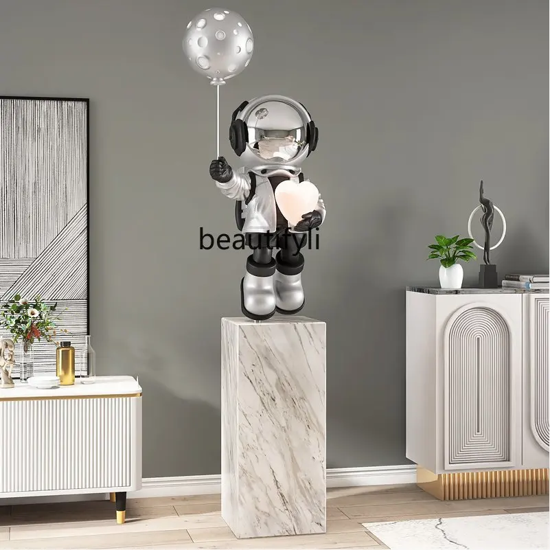 

Spaceman Astronaut Decoration Light Luxury High-End Living Room Large Floor Lamp Marble