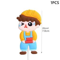 Construction Party Cake Topper and Decor Kit for Kids' Birthdays and Baby Showers (1pcs)