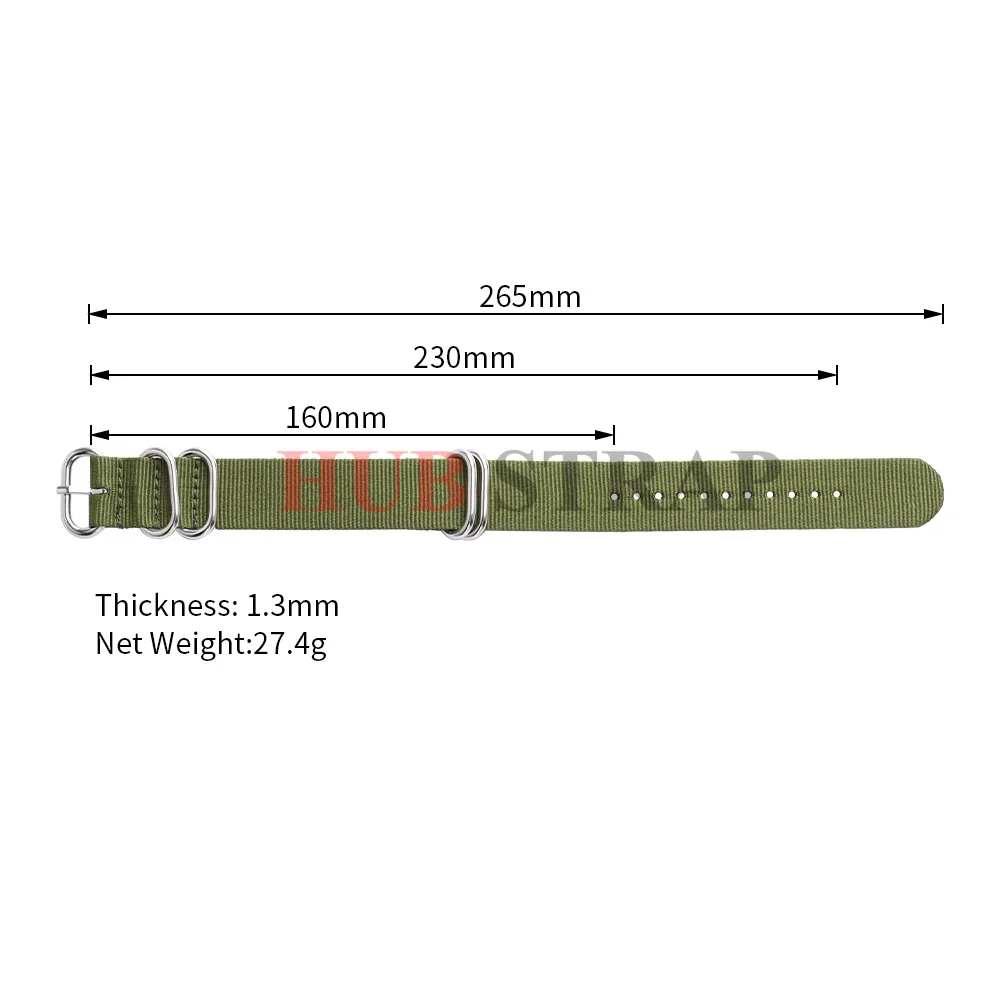 Universal Nylon Canvas Watch Strap - Weave Design Wristband