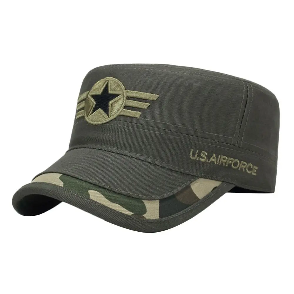 Men Unisex Breathable Hat Baseball Cap Cotton Cadet Hat Breathable Combat Fishing Flat Adjustable Cap