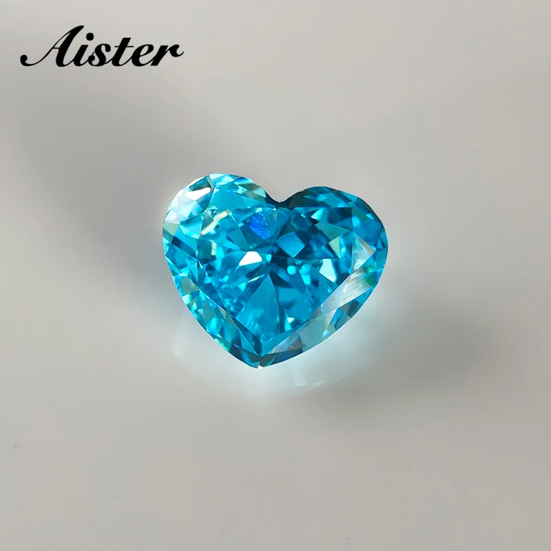 

Новый Аквамариновый кубический цирконий с измельченным сердцем, Высокоуглеродистый лабораторный бриллиант с фианитом, драгоценный камень 4K, 5а + качество для изготовления ювелирных изделий