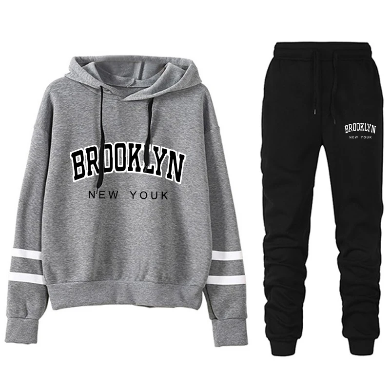 Women's Hoodies Tracksuit Pullovers Set Stripe Outdoors Sports Jogging Casual Printing