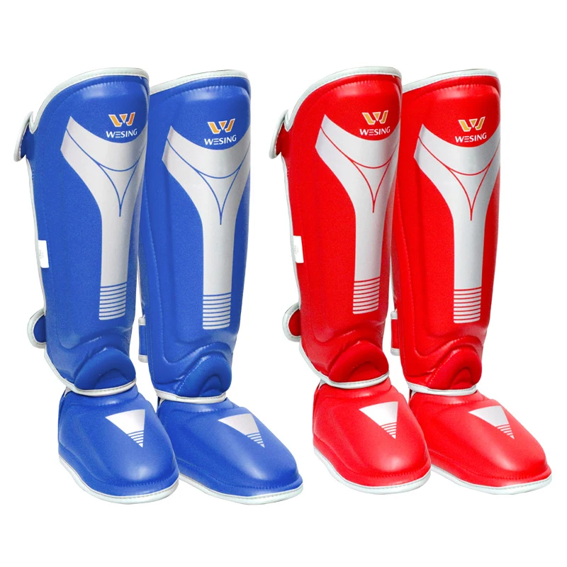 Wesing MMA Muay Thai KickBoxing Shin Guards W/Insteps Leg Pads Protector Sanda Martial Arts Boxer Training Equipment dEO