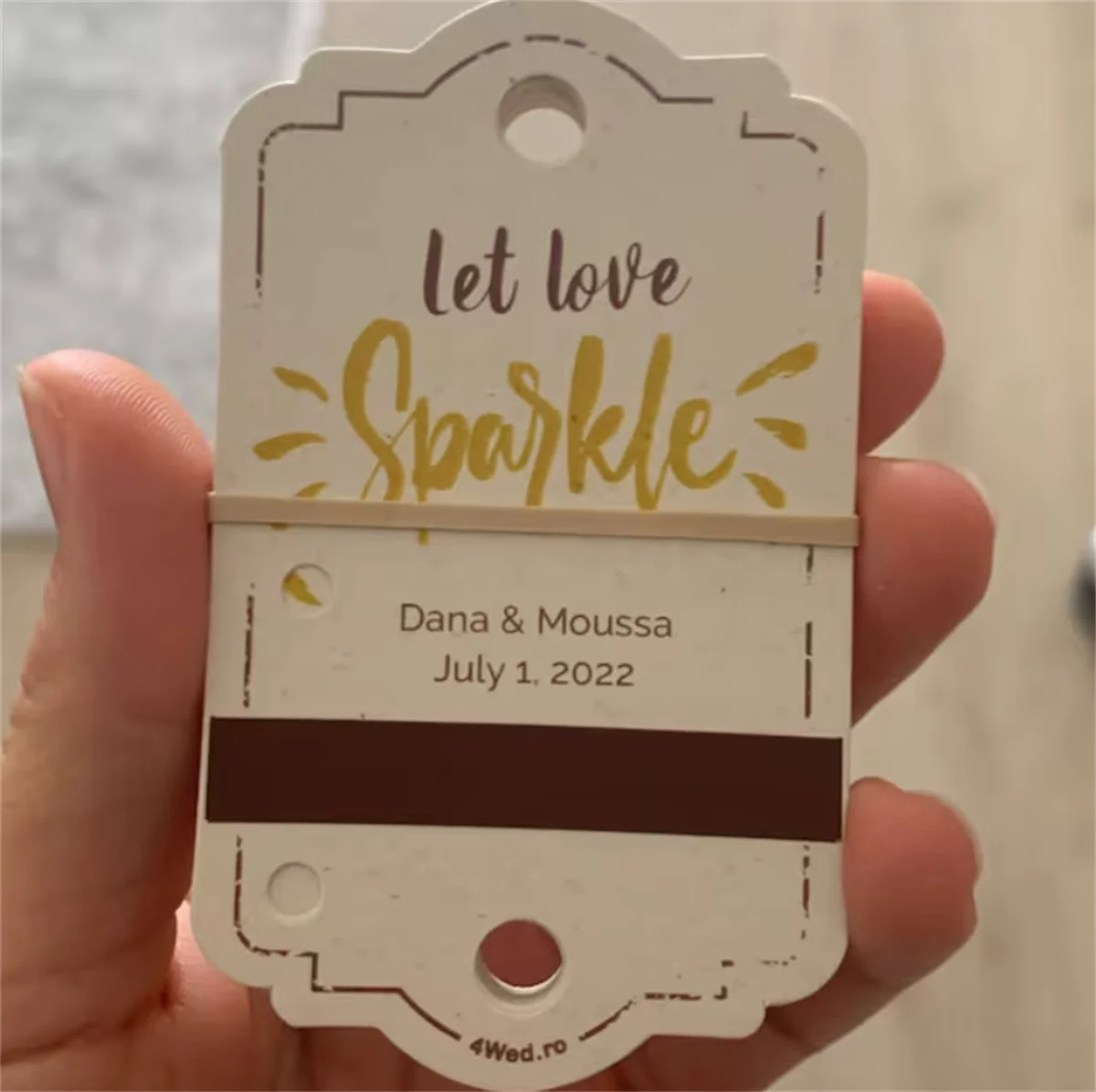 ¡50 piezas, Let love sparkle! Etiquetas personalizadas para tus brillos