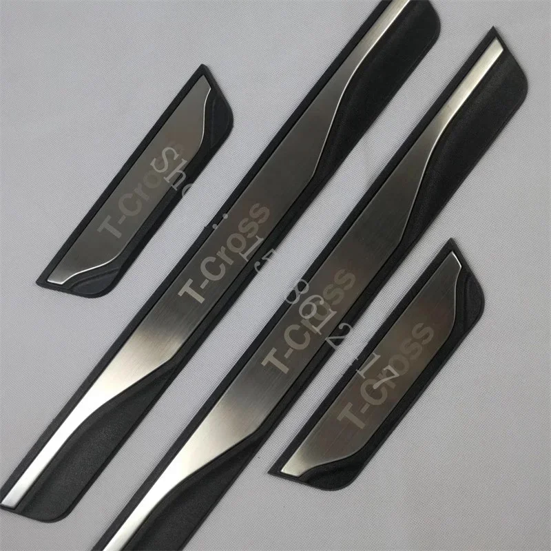 

for VW Volkswagen T-Cross 2018-2022 Original Plastic Door Sill Scuff Plate Welcome Pedal Stainless Steel Car Styling Accessories