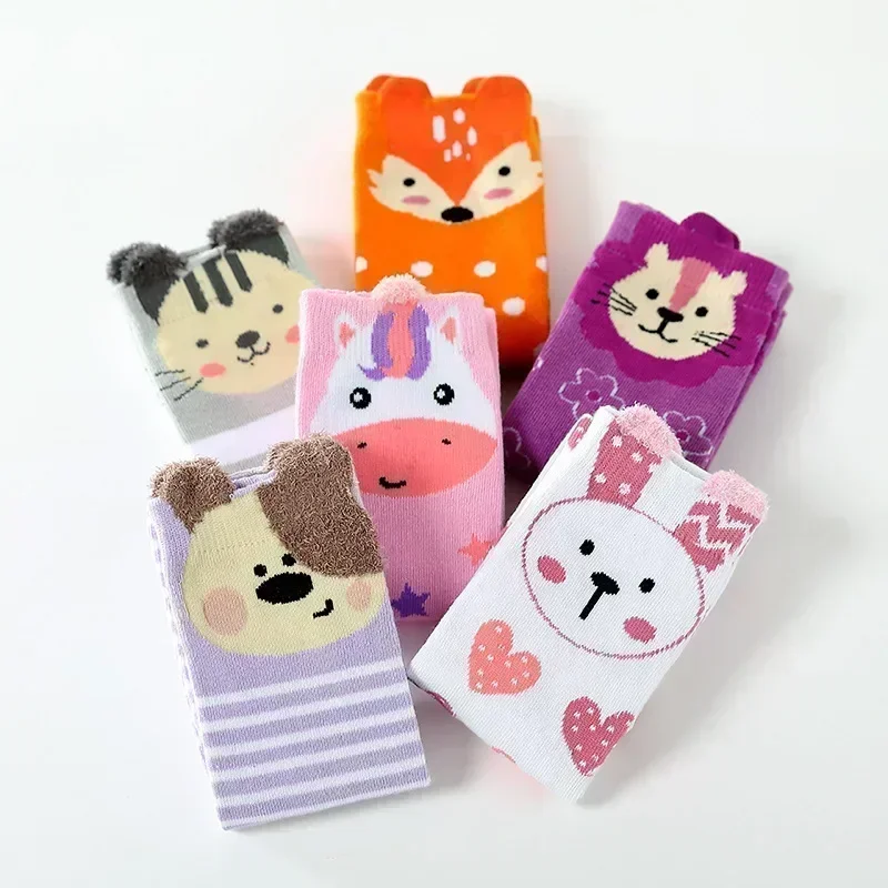 Cotton Knee Socks Girl 3-12 Years Old Knee High Socks Lovely Long Children's Kids Dance Girl Todder Baby