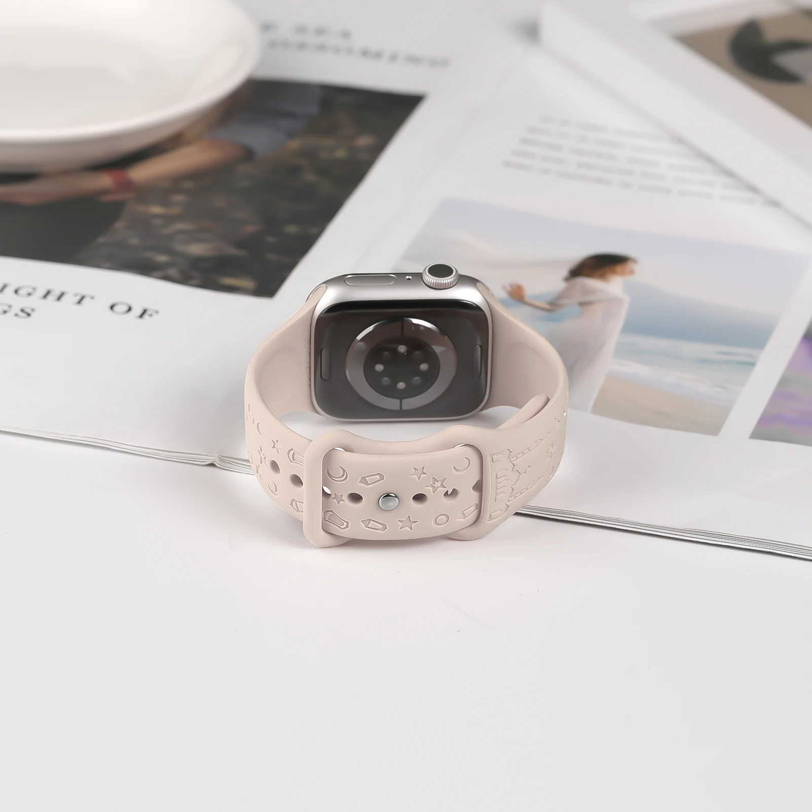Engraved Watch Band with Stylish Straps