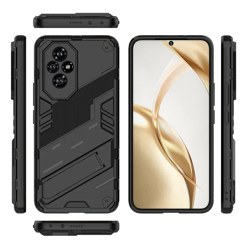 Shockproof TPU Protective Bumper Armor Phone Case with PC Stand Holder
