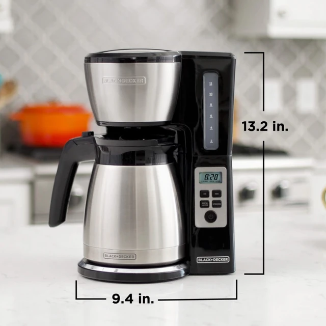 Black + Decker 12 Cup Stainless Coffee Maker with Vortex Technology