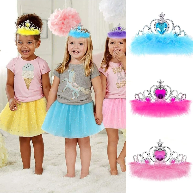 

B36D Delicate Birthday Headband Fairy Headband for Girls Birthday Party Photo Props HeadWear