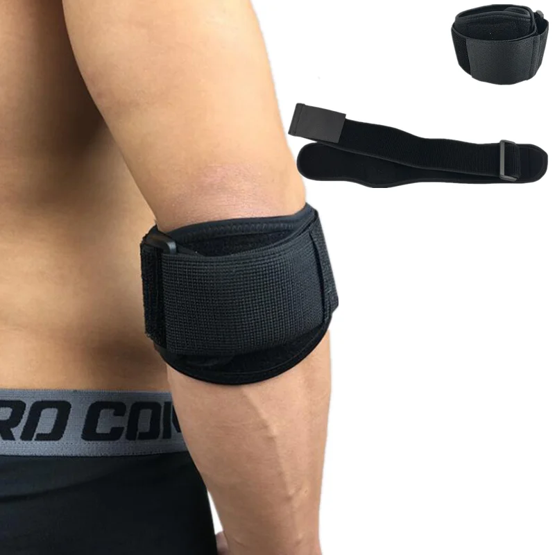 1pc Sports Compression Elbow Brace Support Straps With Gel Pad