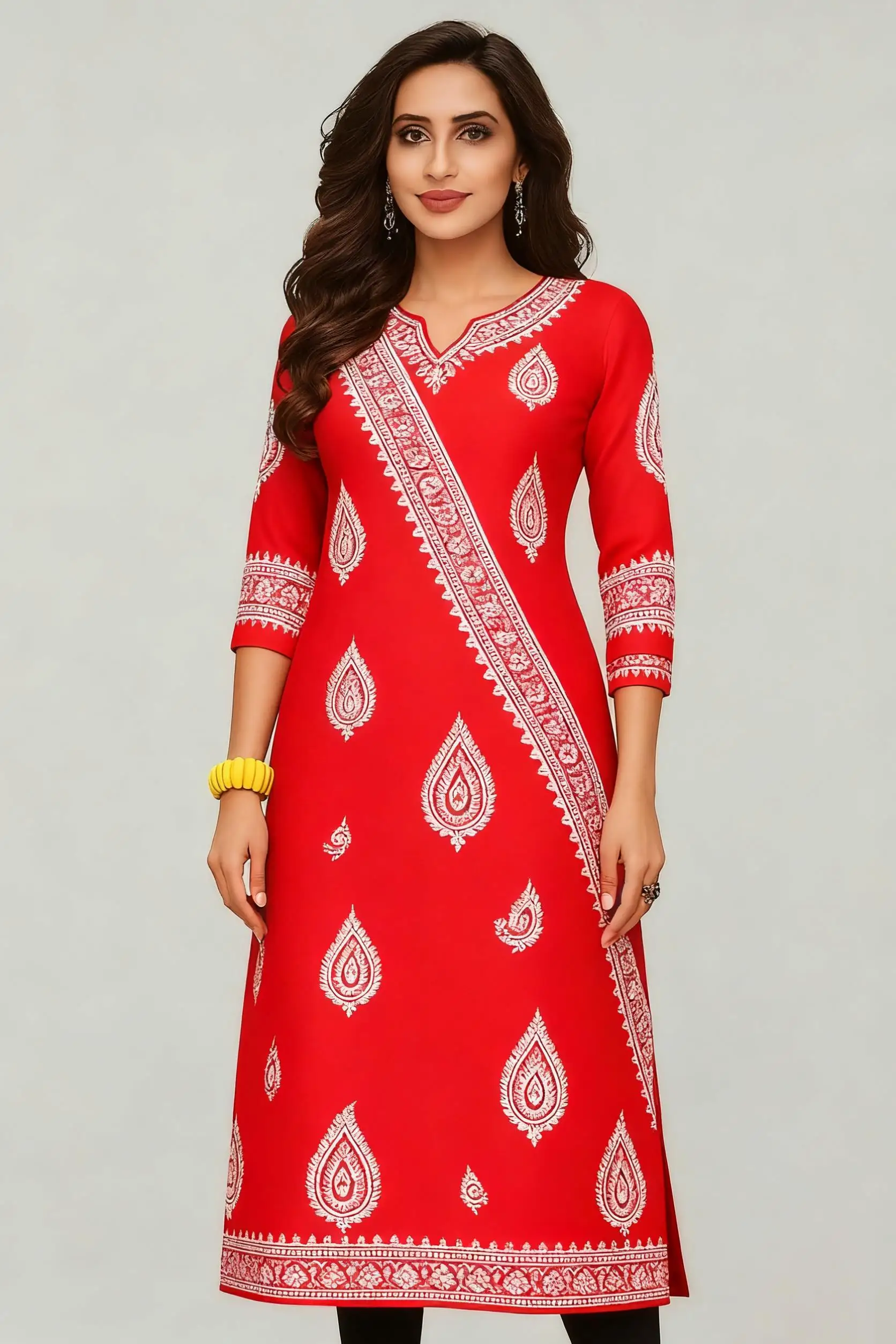 Muslim Women Kurtta Casual Dress National Style Straight Casual Ethnic Abito Donna Turkish Abaya Women Dress Abaya Slit hem 2