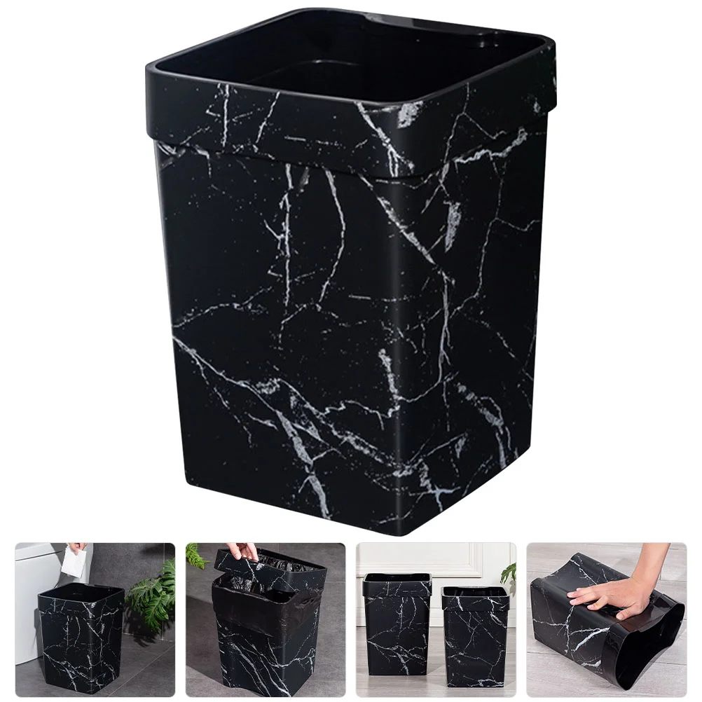 

Garbage Marble Trash Waste Paper Basket Plastic Box Living Room Bin Decorative Small Trash Can Wastebasket Office