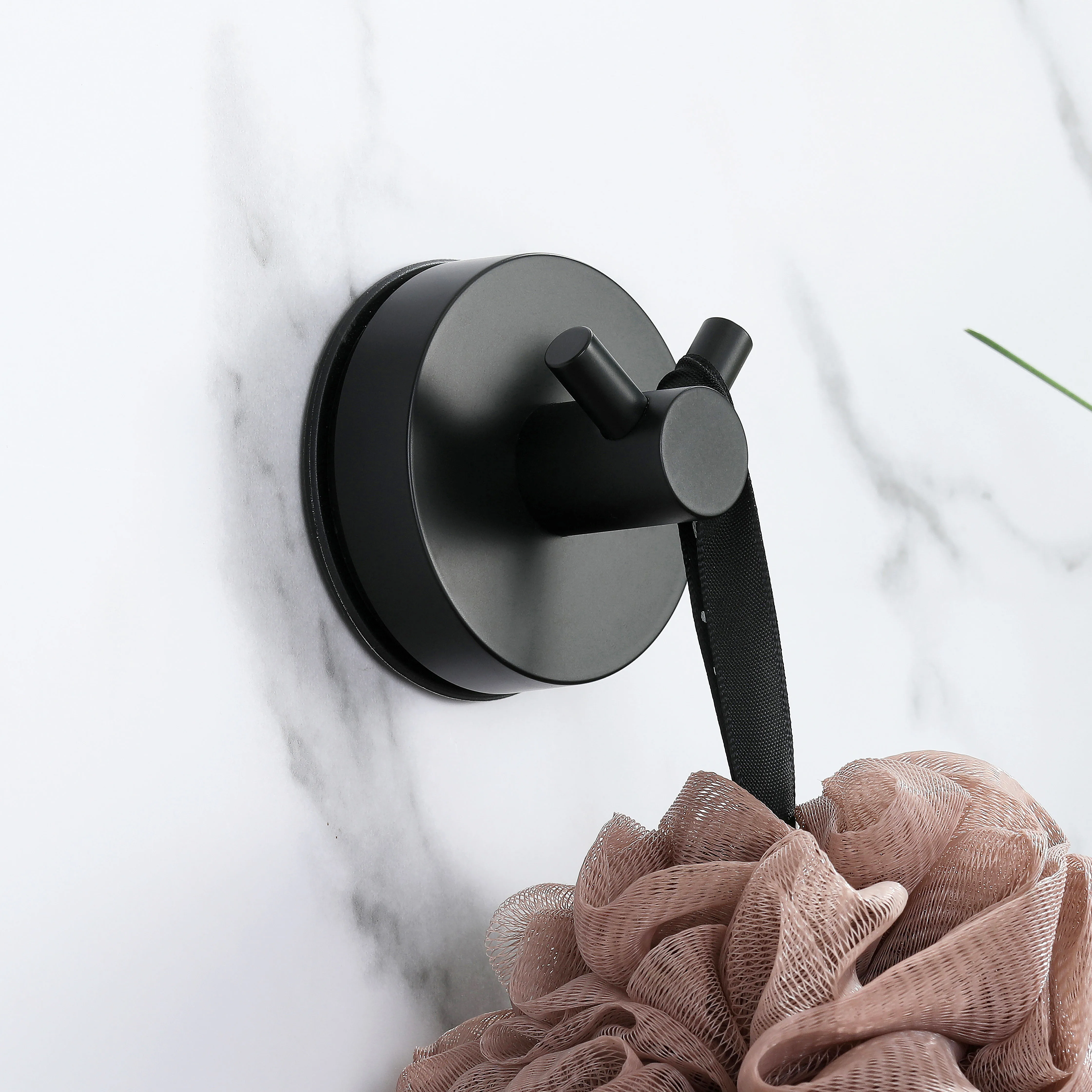 Toilet Accessories Vacuum Suction Cup Robe Hook Towel Rail Rack Roll Paper Holder Reusable Bathroom Hardware Holder Black Silver