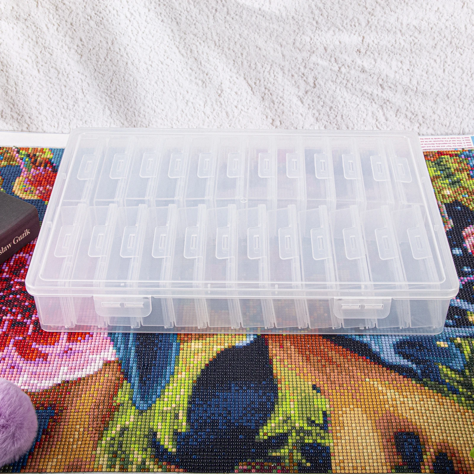 1 Set of 24 Grid Storage Boxes, Storage Gift Diamond Painting Stone Beads, Suitable for Diamond Embroidery Box DIY Craft, Storag