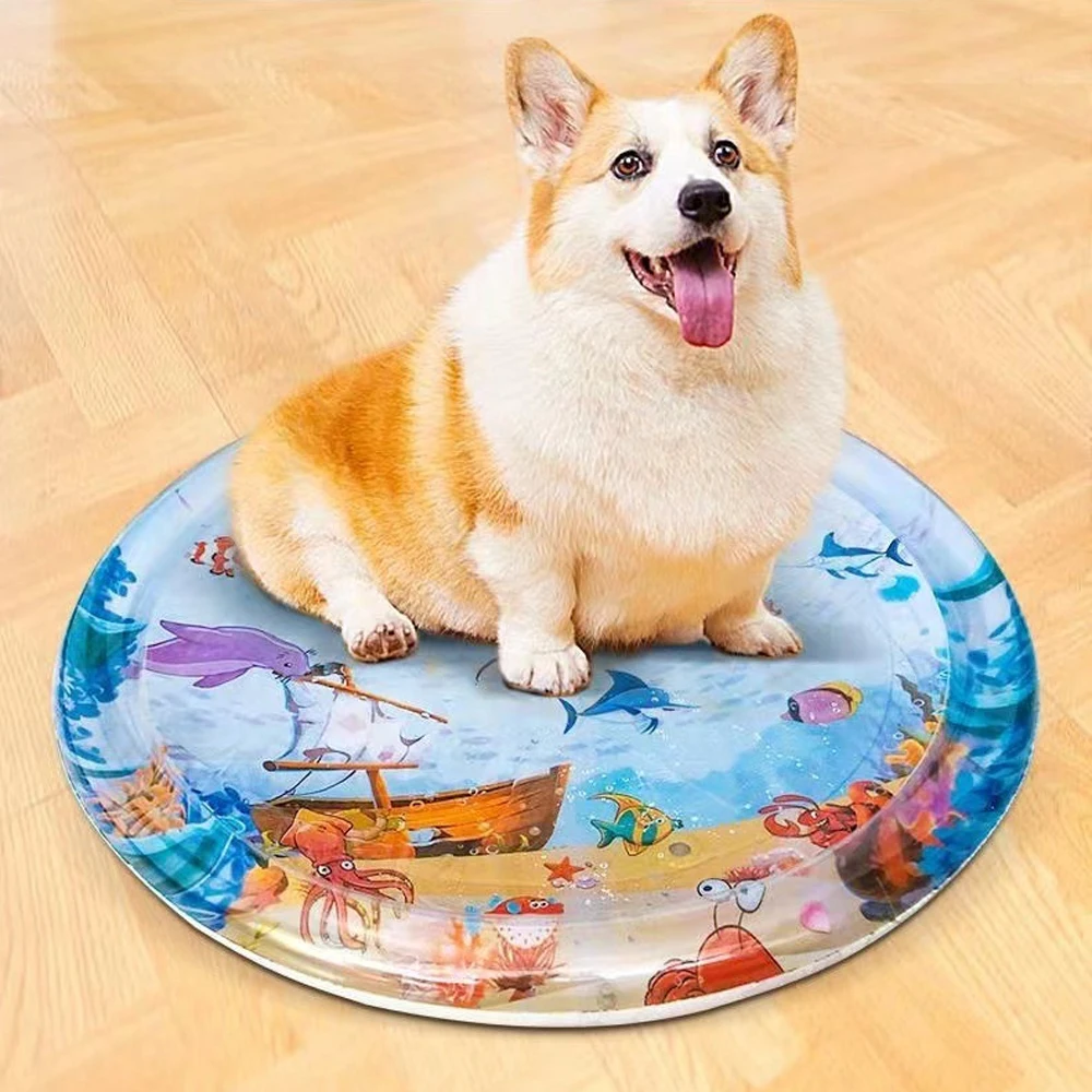 Print Dog Mat Cooling Summer Pad Mat For Dogs Cat Blanket Sofa Pet Dog Bed Summer Water Injection Pad For Small Medium Large Dog_voghion.com