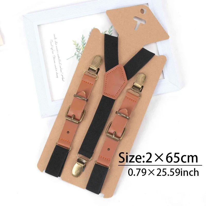 New Kids Suspenders Tuxedo Y-back 3 Clips Adjustable Elastic Trouser Braces Children Boys Girls Wedding Party Event Accessories